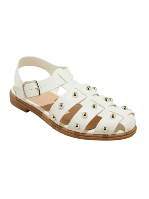 Universal Thread Womens Winnie Studded Fisherman Sandals White / Gold 8M thumbnail 10