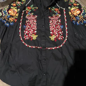 Khaadi embroidered blouse‎ size M Black Size M thumbnail 6