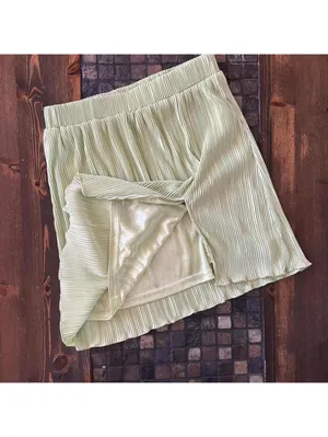 Peppermayo Sage Green Pleated Coquette Mini Skirt Size US 4 🌿 thumbnail 3
