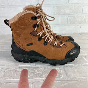 Oboz Bridger 7" Boots Womens 7 Brown Sherpa Mid Insulated Hiking Bdry Waterproof thumbnail 3