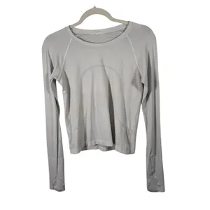 Lululemon Swiftly Tech 2.0 Long Sleeve Shirt White Race Length Gym Womens‎ 6 thumbnail 2