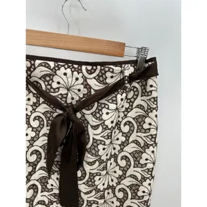 Cynthia Cynthia Steffe Brown White Linen Cotton Embroidered‎ Knee Length Skirt 6 thumbnail 4