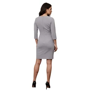 Asos Gray 3/4 Sleeves Mini Dress, US6 thumbnail 2