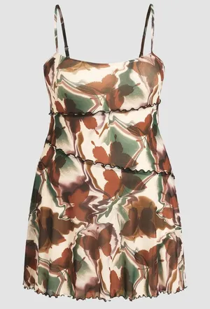 Cider Butterfly Tie Dye Mini Dress Curve Plus Size 2X NEW thumbnail 1