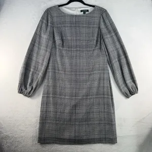 Ralph Lauren LRL 6 Dress Glen Plaid Long Sleeve Quiet Luxury Minimalist‎ Sheath thumbnail 3