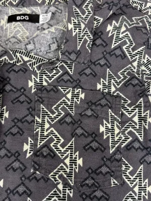 BDG Urban Outfitters Aztec Western Flannel Shirt Gray Cotton Women M thumbnail 2