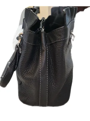 COACH Penelope Black Handbag Shoulder Bag Ruffle Pebbled Leather F14686 Everyday thumbnail 4