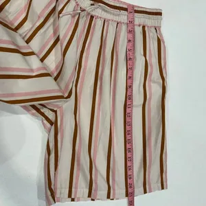 Anthropologie Striped Pull On Shorts Medium Pink Brown Casual Summer Shorts thumbnail 6