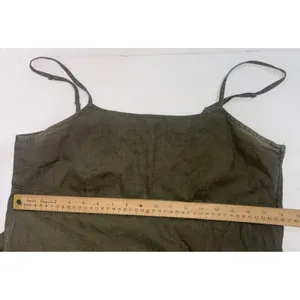 Abercrombie Fitch Vintage Y2K 90s Layering Babydoll Linen Military Green Dress M thumbnail 9