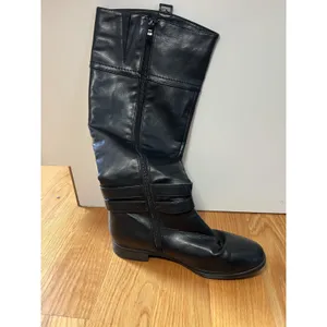 Toetos Diane Boots Womens Sz 7.5 Black Knee High Riding Buckle Zip Faux Leather thumbnail 7