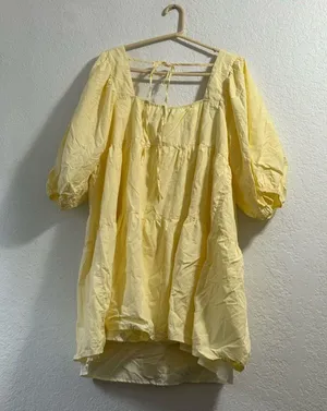 Nasty Gal yellow fit flare baby doll fairycore cottagecore whimsy dress 16 thumbnail 3