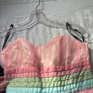 NWT Betsey Johnson Women’s Vintage Pink Tulle Layered Floral Cocktail Dress - 6 thumbnail 10