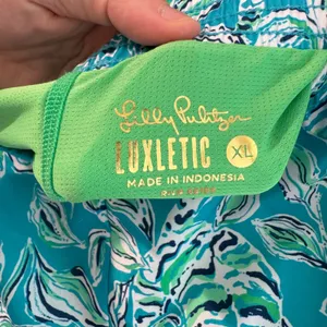 Lilly Pulitzer Luxletic Ocean Trail Shorts Turquoise Oasis Outta Line Print XL thumbnail 7