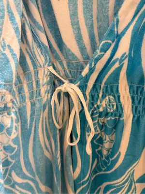 Lilly Pulitzer Blue Wave-Print Women's Swim Cover-Up Dress Small EUC thumbnail 6