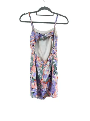Lulu's Floral Mini Dress in Purple, Pink, Blue thumbnail 4