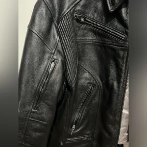 First Gear leather motorcycle jacket Black Size M thumbnail 3