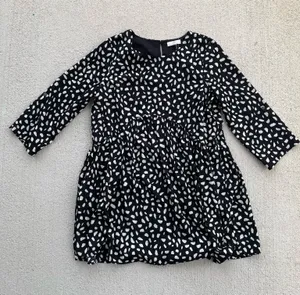 Entro Black White Abstract Print Babydoll Dress Size Small thumbnail 1