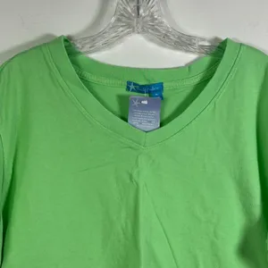 Fresh Produce Laguna V-Neck T-Shirt Meadow Green Cotton USA‎ XL thumbnail 3
