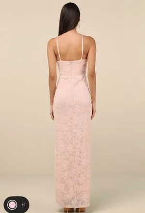 Lulus Lace Maxi Pink Dress thumbnail 2