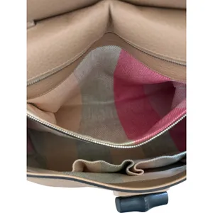 Gucci Large Bamboo Daily 370830 Camel Leather Top Handle 2Way Bag Striped Lining thumbnail 16