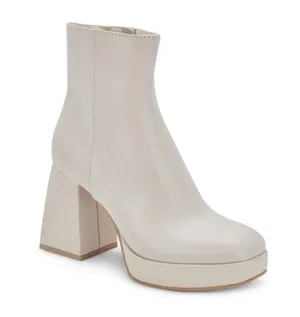 Dolce Vita Womens 10 Ulyses Platform Bootie in Ivory Leather NEW thumbnail 1