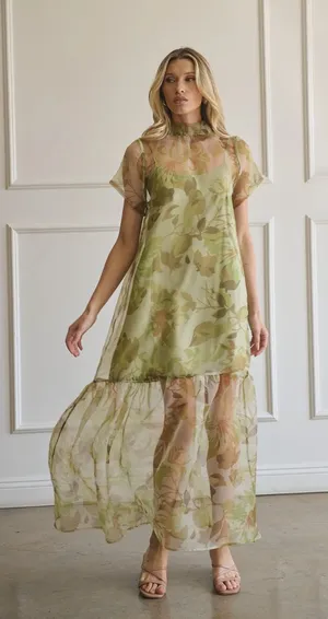 Sugar Lips Ellery floral dime organza maxi dress thumbnail 1
