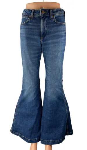 NEW Wrangler Retro Women Blue High Rise Flare Bootcut Bell Bottom Denim Jeans 27 thumbnail 1