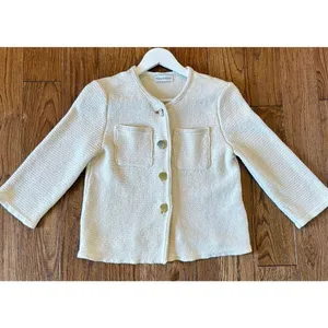 Maria Bellentani ladylike gold button cardigan sweater small thumbnail 3