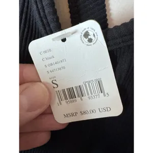 Free People Movement Free Throw One Piece | Size Small Black Ribbed, Logo Nwt thumbnail 7