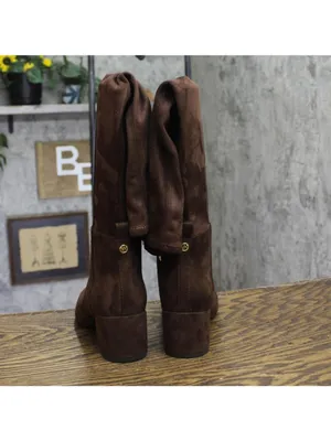 NWT Michael Michael Kors Braden Over-the-Knee Block Heel Boots Mocha Brown 5.5M thumbnail 6