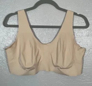 Knix Women Plus Size XXL Beige V-Neck Bralette No Pads Wireless Seamless Lounge thumbnail 1