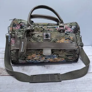 Vintage Tapestry Jacquard Duffle Bag by Leisure Handles and Shoulder Strap Small thumbnail 1