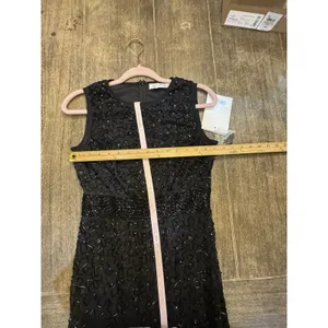 MAC DUGGAL 93758 GEOMETRIC EMBELLISHED SLEEVELESS A-LINE BLACK MIDI DRESS Size 4 thumbnail 10