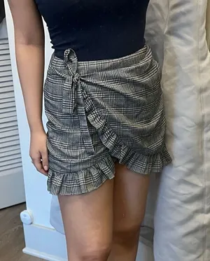 Honey Belle Gingham Faux Wrap Skirt thumbnail 1