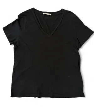 Reformation Organic Cotton Black V-Neck S thumbnail 2