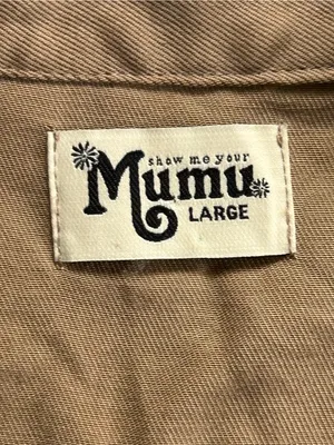Show Me Your Mumu Horton Romper Sz L Boho Chic Western Minimalist Coastal Khaki thumbnail 11