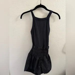 Free people movement Womens XS Righteous Runsie Romper Black Athletic thumbnail 4