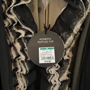 Robert Rodriguez Target Size M Ruffled Sleeveless‎ Georgette Chiffon Blouse thumbnail 3