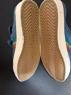 Gola‎ Coaster Rainbow Stitch Denim Multi Canvas Vegan Sneakers Womens Size 8 thumbnail 8