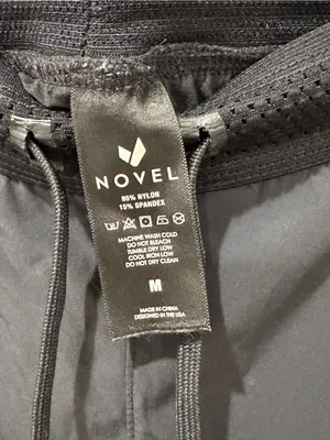 Novel Size Medium Athletic Shorts Double Lined Black thumbnail 4