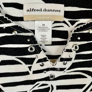 Alfred Dunner Striped Floral Short Sleeve Blouse 2X thumbnail 7
