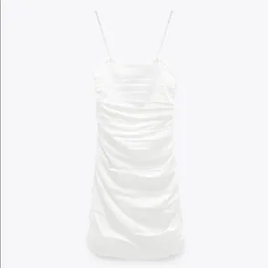 NWT ZARA Mini Dress W Draped Detail Vanilla White thumbnail 6
