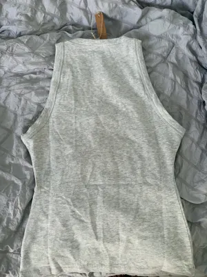 Light heathered Greg high neck cotton jersey tank top from Skims Size S thumbnail 3