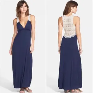 Felicity & Coco Crochet Back Jersey Maxi Dress Size XS nwt (4340) thumbnail 2