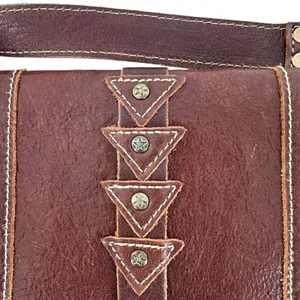 Myra Bag Sage Green Canvas and Brown Leather Messenger Tote Crossbody Bag thumbnail 2