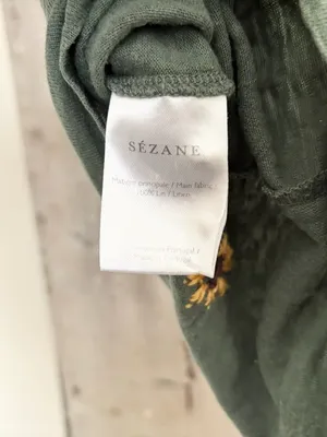 Sézane Joshua Linen T-Shirt in Jade thumbnail 7
