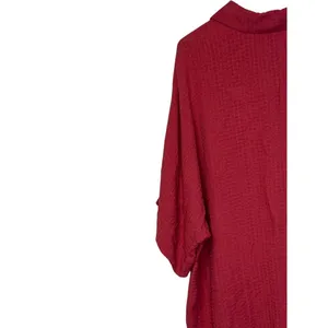 BKE Women Top Shirt Button Front Collar Pocket Short Sleeve Oversized Red‎ Small thumbnail 9