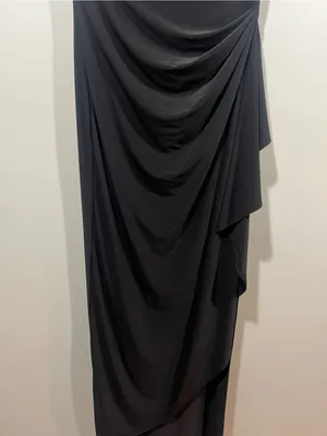 Alex Evenings Black Ruched Ruffle Dress Size 6 thumbnail 3