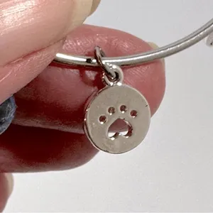 Shine I Love My Dog Silver Tone Stainless Steel Charm Bangle Bracelet Neutral thumbnail 7