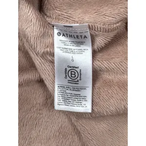 Athleta Cozy Karma Side Zip Funnel Neck Sweatshirt Women L Dogwood Mauve thumbnail 6